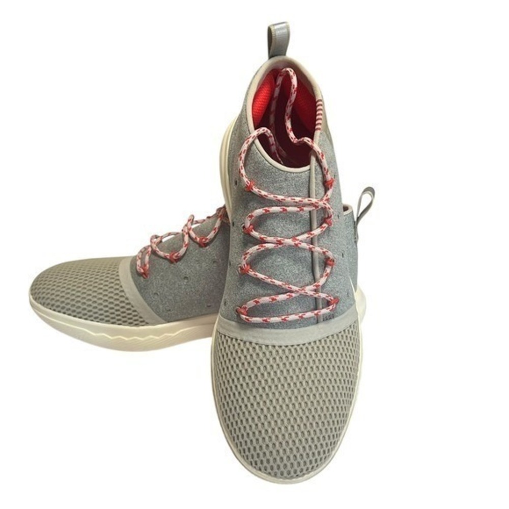 Under Armour Men's Charged Breathe Gray Red Lace Up Shoes Sneakers‎ Size 8